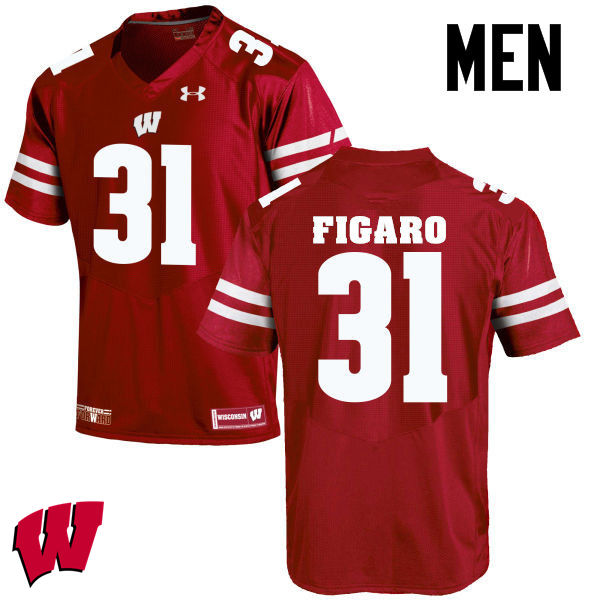 Wisconsin Badgers Men's #31 Lubern Figaro NCAA Under Armour Authentic Red College Stitched Football Jersey ST40R74AX